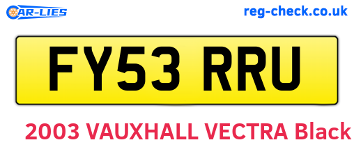FY53RRU are the vehicle registration plates.