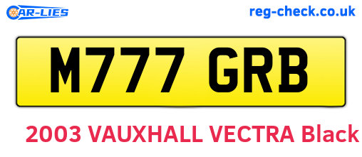 M777GRB are the vehicle registration plates.