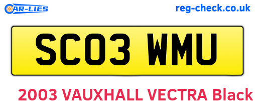 SC03WMU are the vehicle registration plates.