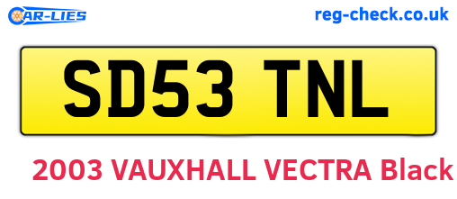SD53TNL are the vehicle registration plates.