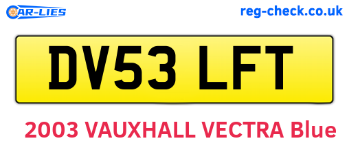 DV53LFT are the vehicle registration plates.