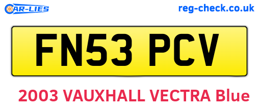FN53PCV are the vehicle registration plates.