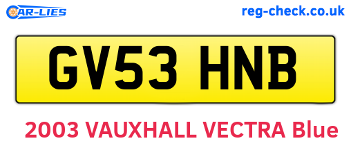 GV53HNB are the vehicle registration plates.