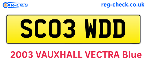 SC03WDD are the vehicle registration plates.