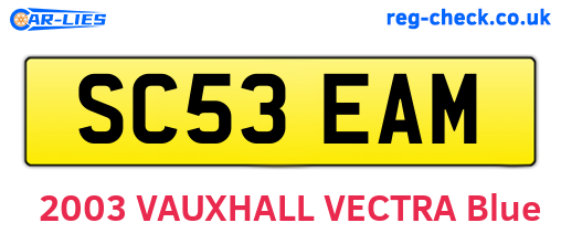 SC53EAM are the vehicle registration plates.