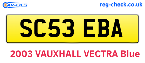 SC53EBA are the vehicle registration plates.
