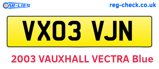 VX03VJN are the vehicle registration plates.