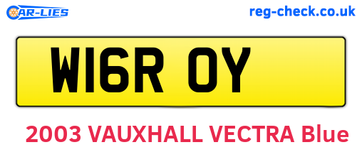 W16ROY are the vehicle registration plates.