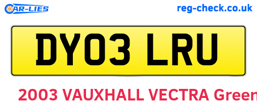 DY03LRU are the vehicle registration plates.