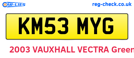 KM53MYG are the vehicle registration plates.