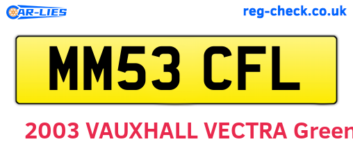 MM53CFL are the vehicle registration plates.