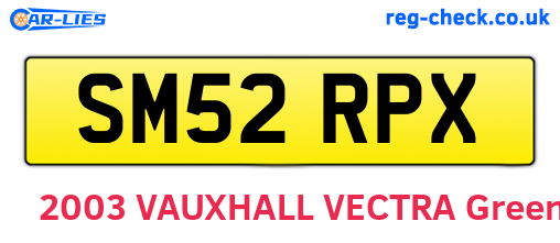 SM52RPX are the vehicle registration plates.