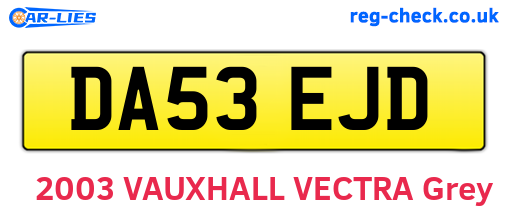 DA53EJD are the vehicle registration plates.