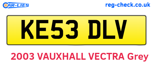 KE53DLV are the vehicle registration plates.