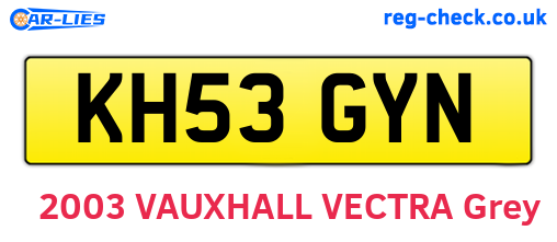 KH53GYN are the vehicle registration plates.