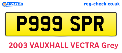 P999SPR are the vehicle registration plates.