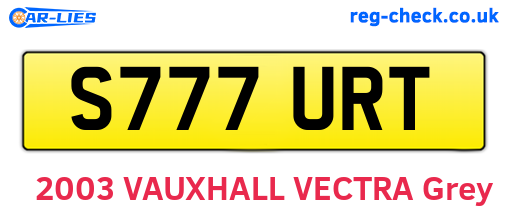 S777URT are the vehicle registration plates.