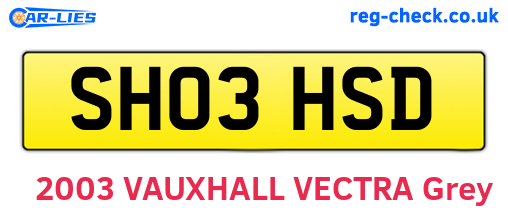 SH03HSD are the vehicle registration plates.