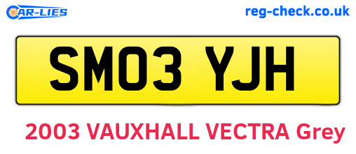 SM03YJH are the vehicle registration plates.