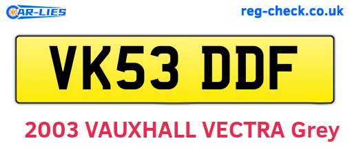 VK53DDF are the vehicle registration plates.
