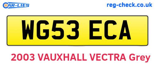 WG53ECA are the vehicle registration plates.
