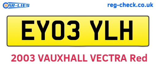 EY03YLH are the vehicle registration plates.