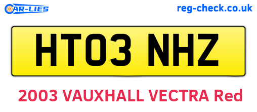 HT03NHZ are the vehicle registration plates.