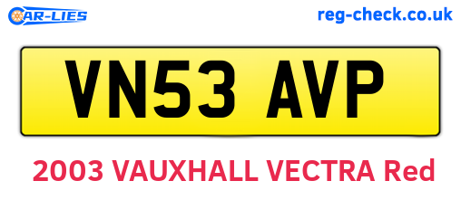 VN53AVP are the vehicle registration plates.