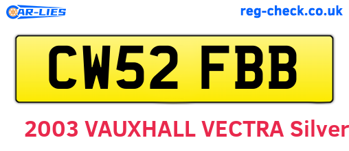 CW52FBB are the vehicle registration plates.