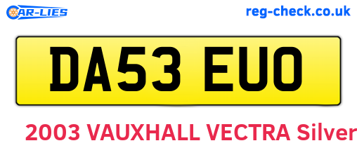 DA53EUO are the vehicle registration plates.