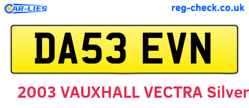 DA53EVN are the vehicle registration plates.