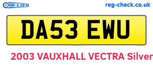 DA53EWU are the vehicle registration plates.