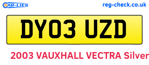 DY03UZD are the vehicle registration plates.