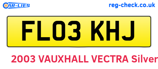 FL03KHJ are the vehicle registration plates.