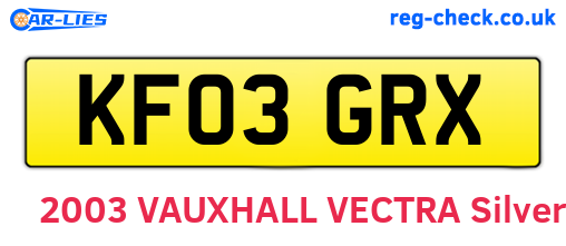 KF03GRX are the vehicle registration plates.