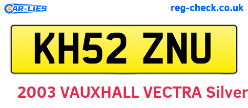 KH52ZNU are the vehicle registration plates.
