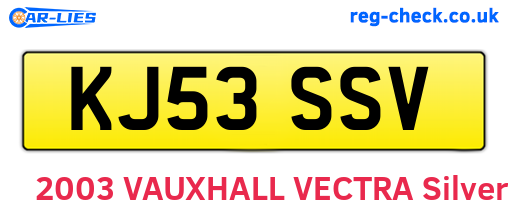 KJ53SSV are the vehicle registration plates.