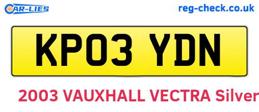 KP03YDN are the vehicle registration plates.