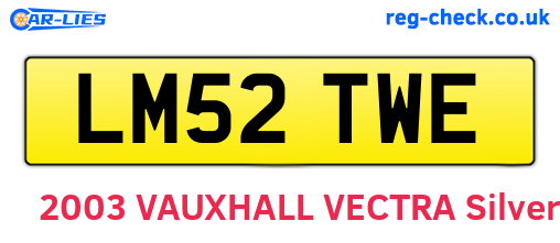 LM52TWE are the vehicle registration plates.