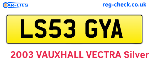 LS53GYA are the vehicle registration plates.