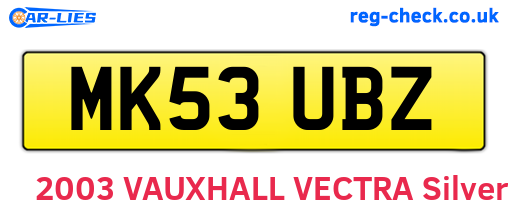 MK53UBZ are the vehicle registration plates.