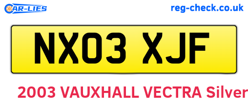 NX03XJF are the vehicle registration plates.