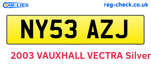 NY53AZJ are the vehicle registration plates.