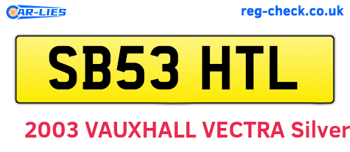SB53HTL are the vehicle registration plates.