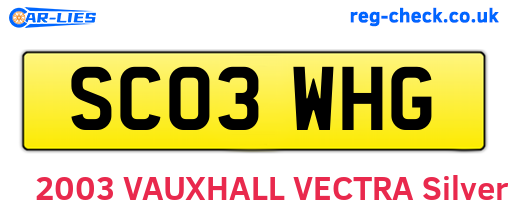 SC03WHG are the vehicle registration plates.