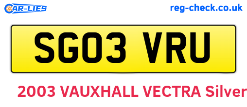 SG03VRU are the vehicle registration plates.