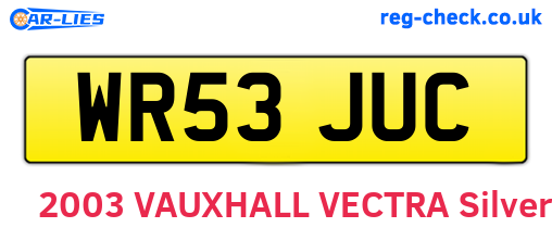 WR53JUC are the vehicle registration plates.