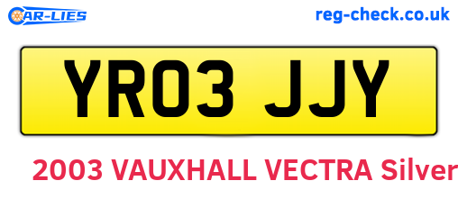 YR03JJY are the vehicle registration plates.
