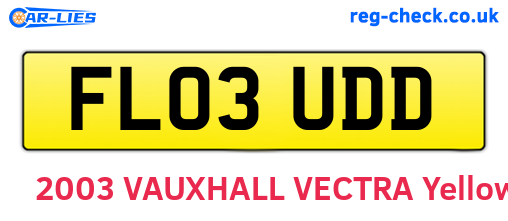 FL03UDD are the vehicle registration plates.