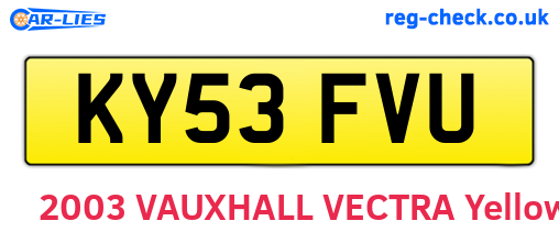 KY53FVU are the vehicle registration plates.